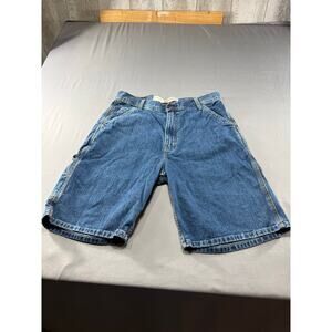 Men’s Arizona Jean Company Carpenter Shorts Size 34 Blue Denim Utility Workwear